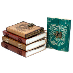 Veľký Kožený Zápisník - Prispôsobiteľný 25x32.5 cm (200 strán)