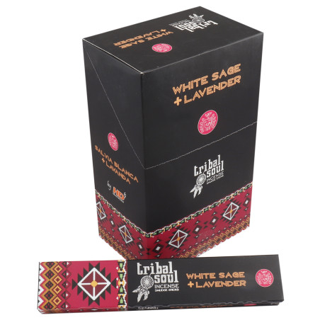 12x Tribal Vonné Tyčinky - Biela Šalvia + Levanduľa