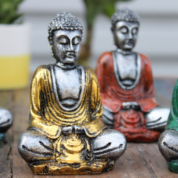6x Strieborný Mini Budha (Rôzne Farby)