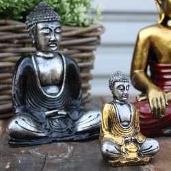 6x Strieborný Mini Budha (Rôzne Farby)