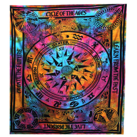 Dvojlôžková Bavlnená Prikrývka na Posteľ - Kruh Času