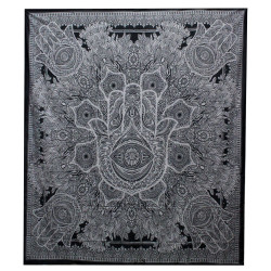Black & White Prikrývka na Posteľ (Dvojlôžko) - Hamsa