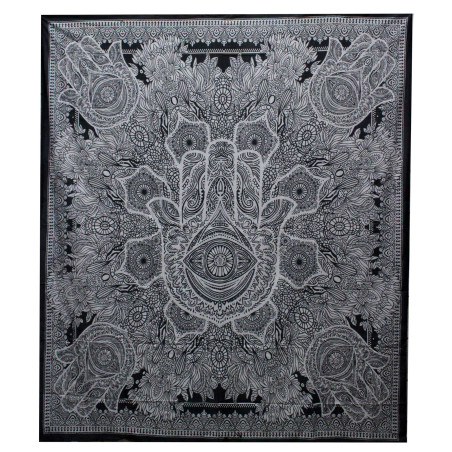 Black & White Prikrývka na Posteľ (Dvojlôžko) - Hamsa