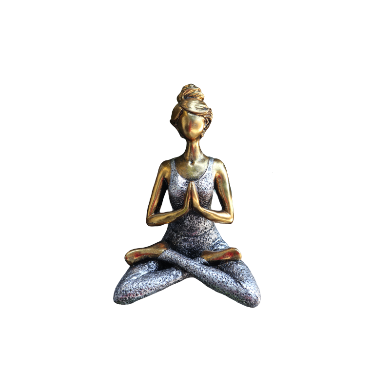 Joga Lady Figúrka - Bronzovo - Strieborná 24 cm