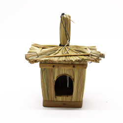 6x Malá Štvorcová Vtáčia Búdka z Morskej Trávy 18x13cm