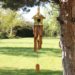 6x Okrúhla Vtáčia Búdka z Morskej Trávy so Zvonkohru 45x17cm