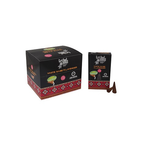 12x Tribal Vonné Kužele - Biela Šalvia + Levanduľa