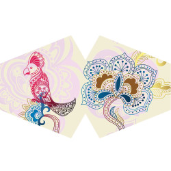 3x Ochranné Rúška na Tvár- Mandala Papagáj (Dospelý)