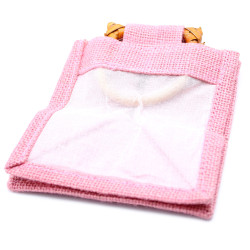 10x Darčekové Tašky z Juty a Bavlny - 1 Okienko - Ružové