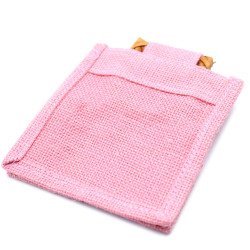 10x Darčekové Tašky z Juty a Bavlny - 1 Okienko - Ružové