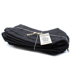 6x Čierne Bavlnené Toaletné Tašky 10 oz - 20x12x6 cm