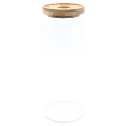Sklenená Dóza s Bambusovým Uzáverom - 20cm
