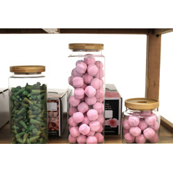 Sklenená Dóza s Bambusovým Uzáverom - 25cm