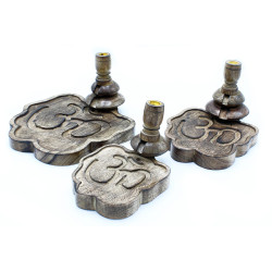 Stojan na Vonné Kužele "Tečúci Dym" - Mangové Drevo - Stredný - Ohm