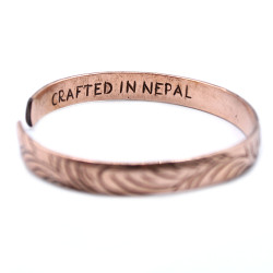 Medený Tibetský Náramok - Tribal Vlny - Úzky