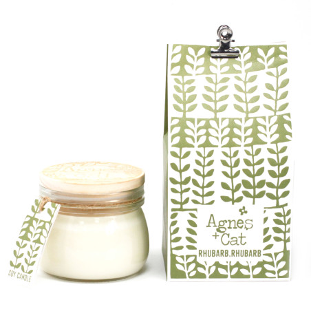 Sójová Sviečka s Dreveným Uzáverom - Rebarbora