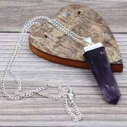 Prívesky z Drahých Kameňov - Amethyst - Plochý