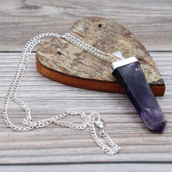 Prívesky z Drahých Kameňov - Amethyst - Plochý