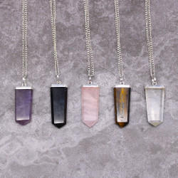 Prívesky z Drahých Kameňov - Amethyst - Plochý