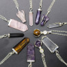 Prívesky z Drahých Kameňov - Amethyst - Plochý