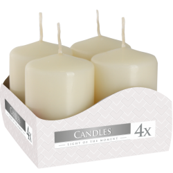3x Sada 4 Sviečok Valec 40x60mm - Ivory