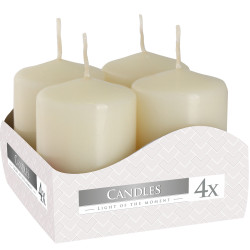 3x Sada 4 Sviečok Valec 40x60mm - Ivory
