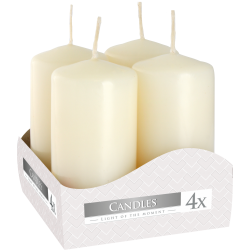 3x Sada 4 Sviečok Valec 40x80mm - Ivory