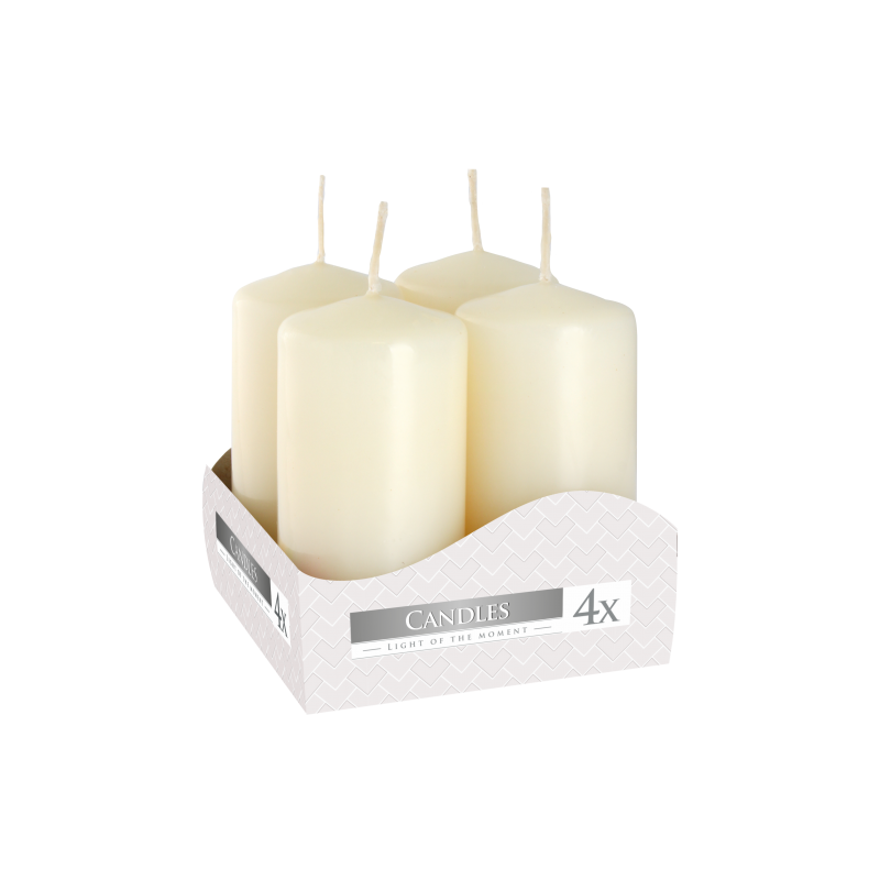 3x Sada 4 Sviečok Valec 40x80mm - Ivory
