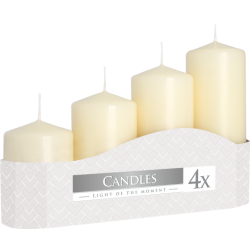3x Sada 4 Sviečok Valec 50mm (11/16/22/33H) - Ivory