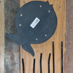 Albasia Drevený Stojan na Kvety - Tyrkysový & Zlatý Detail