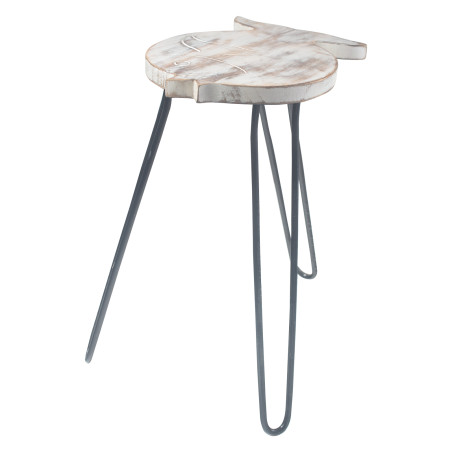 Albasia Drevený Stojan na Kvety - Vymývaná Biela