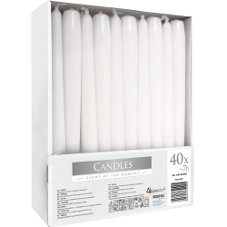 40x Stolové Sviečky - Biele