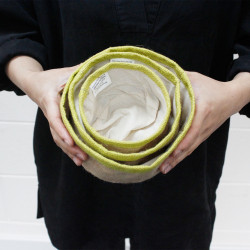 3x Sada 3 Košíkov z Prírodnej Juty - Olivové