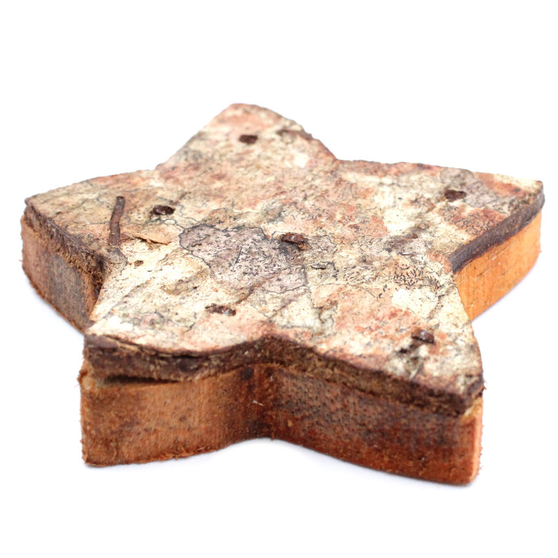 12x Rustic Bark Letter - "Hviezda" - 7cm