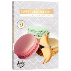 12x Set 6 Čajových Sviečok - Sladká Makrónka