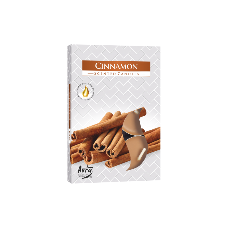 12x Set 6 Čajových Sviečok - Škorica