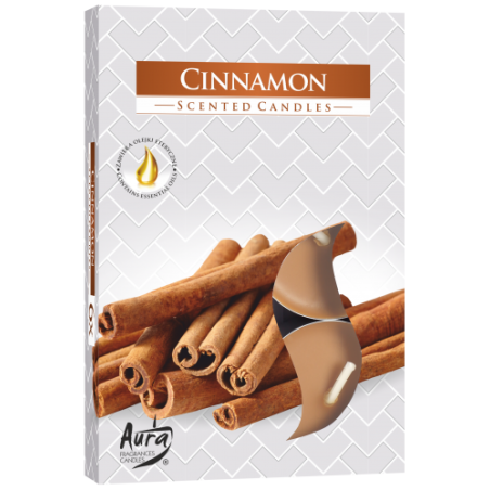 12x Set 6 Čajových Sviečok - Škorica