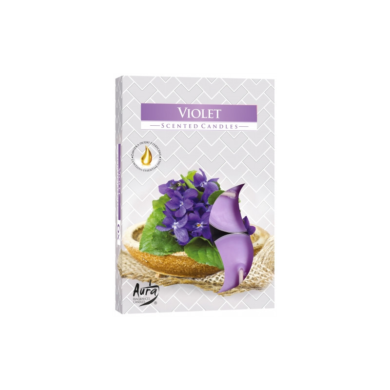12x Set 6 Čajových Sviečok - Fialka