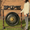 Veľký Gong s Hnedým Antickým Stojanom - 80cm - Čierny