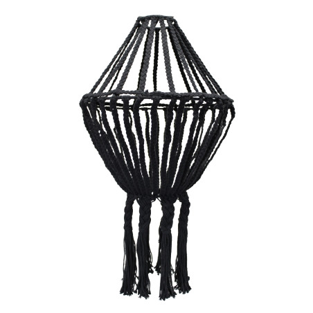 Veľké Makramé Tienidlo na Lampu - Čierne