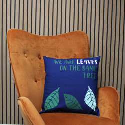 3x Bavlnená Obliečka na Vankúš s Potlačou - We are Leaves - Žltá, Modr