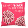 3x Bavlnená Obliečka na Vankúš s Potlačou - We are Flowers - Olivová, 