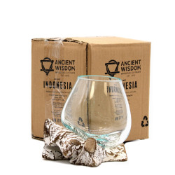 Roztavené Sklo na Dreve - Biela Vymývaná - Malá Misa