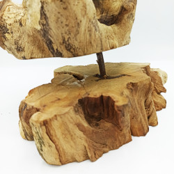 Roztavené Sklo na Dreve so Stojanom - Veľká Misa