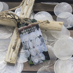 Driftwood Mušľová Zvonkohra - Kríž - Zelená a Fialová