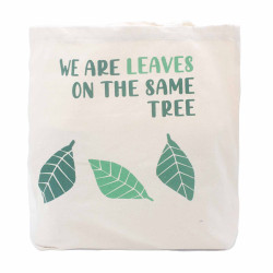 3x Bavlnená Taška s Potlačou - We are Leaves - Žltá, Modrá a Prírodná