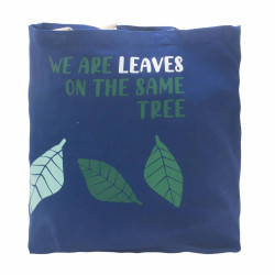 3x Bavlnená Taška s Potlačou - We are Leaves - Žltá, Modrá a Prírodná