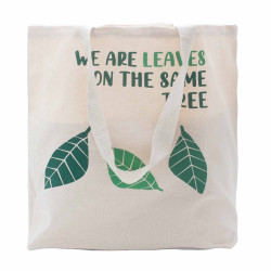 3x Bavlnená Taška s Potlačou - We are Leaves - Žltá, Modrá a Prírodná