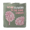 3x Bavlnená Taška s Potlačou - We are Flowers - Olivová, Ružová a Prír