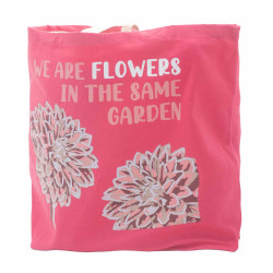 3x Bavlnená Taška s Potlačou - We are Flowers - Olivová, Ružová a Prír